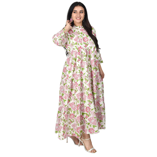 Fabric Venue Hand Block Print Cotton Women's Dress