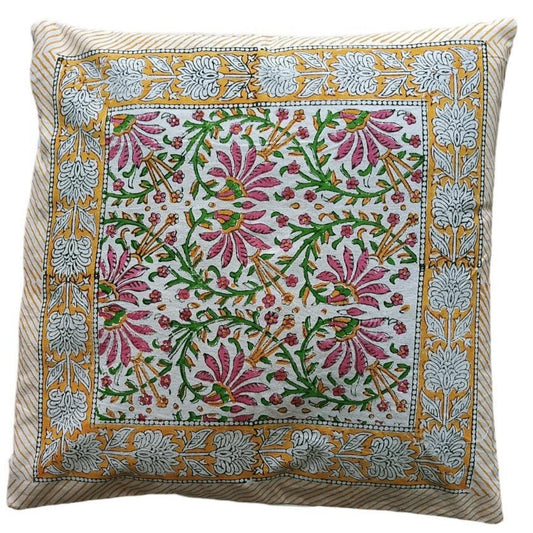 Cotton Cushion Cover Traditional Hand Block Printed Suitable for Bed Room,Living Room,Sofa Car Couch 16x16