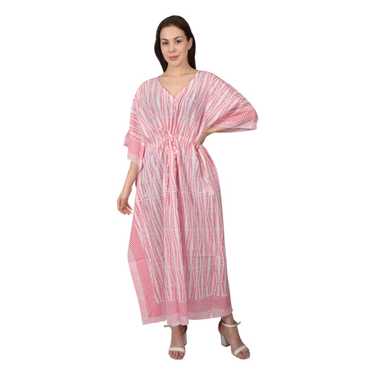 Handblockdruck Baumwollkaftans für Frauen Freie Größe Vintage traditionelle Kunst Maxikleid Schlafkleidung Nachthemd Kaftankleid