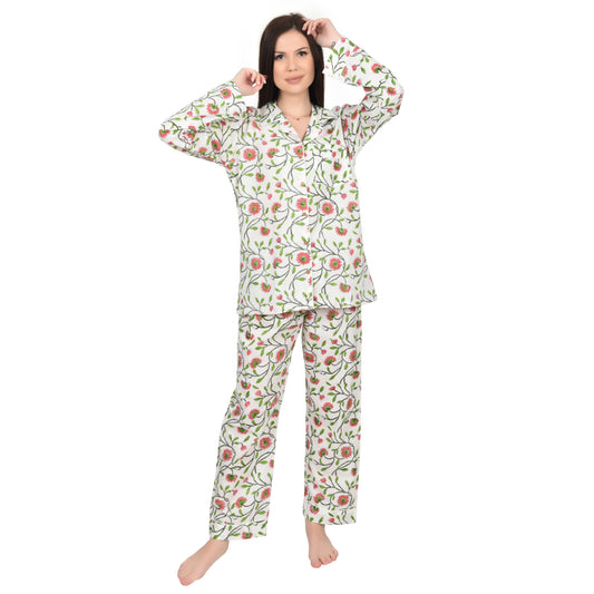 Block Print women PJ Set cotton print Night suits pajama set Traditional Color Print sleepwear set