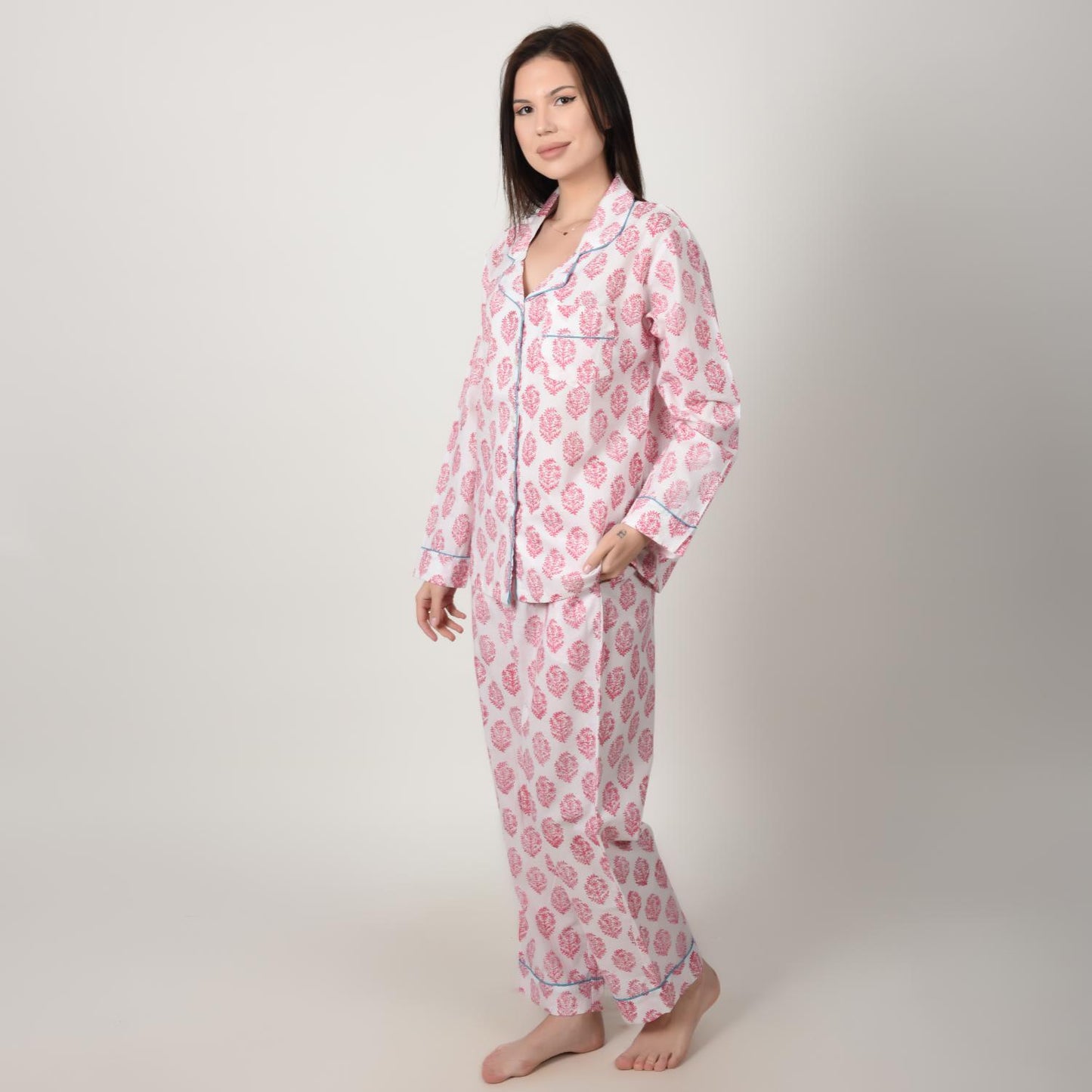 Block Print women PJ Set cotton print Night suits pajama set Traditional Color Print sleepwear set