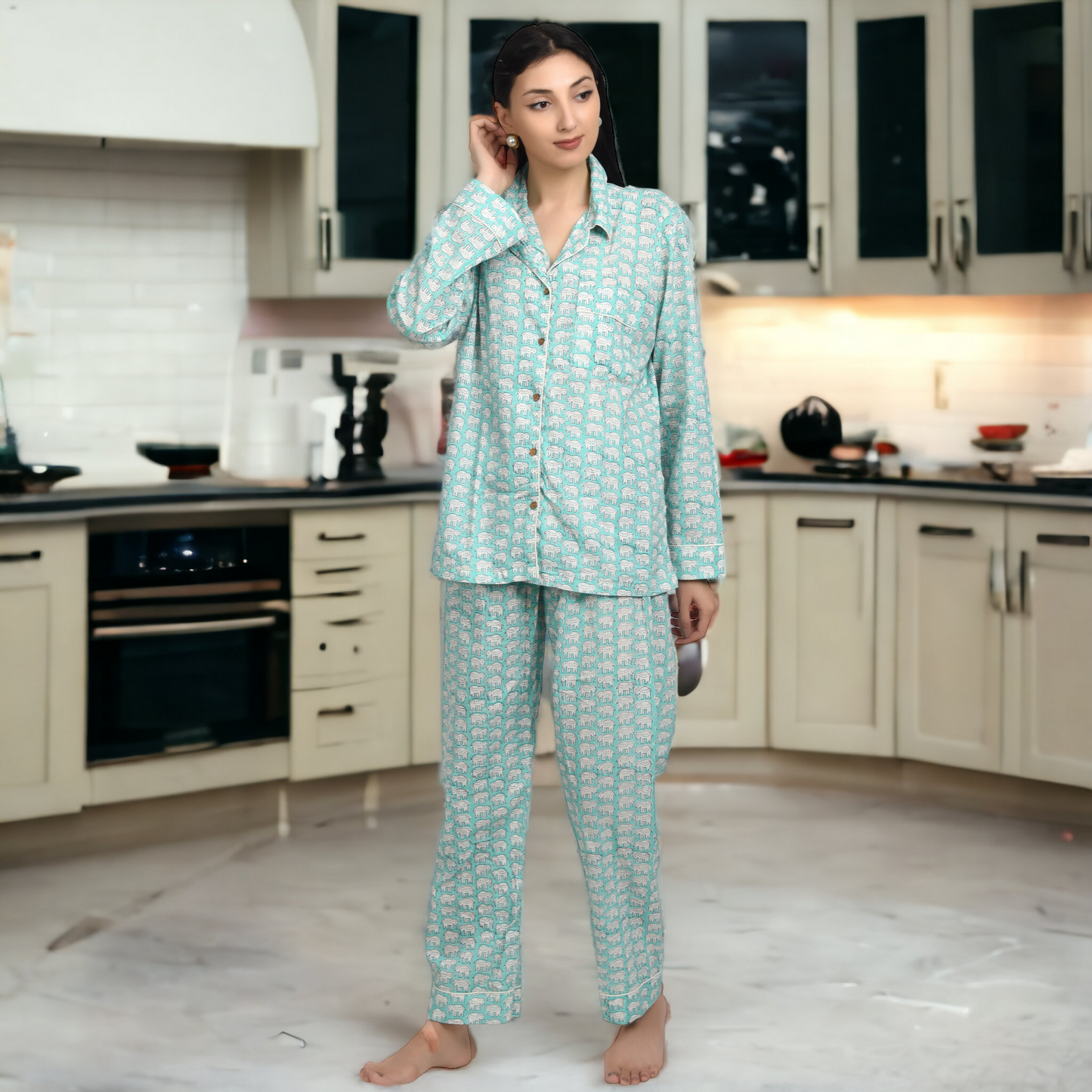 Block Print women PJ Set cotton print Night suits pajama set Traditional Color Print sleepwear set