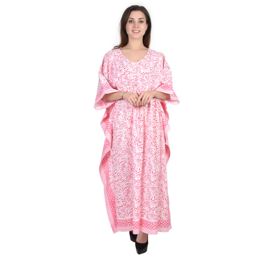 Hand Block Print Cotton Caftans For Women Free Size Vintage traditonal art Maxi gown sleepwear Night gown Kaftan dress
