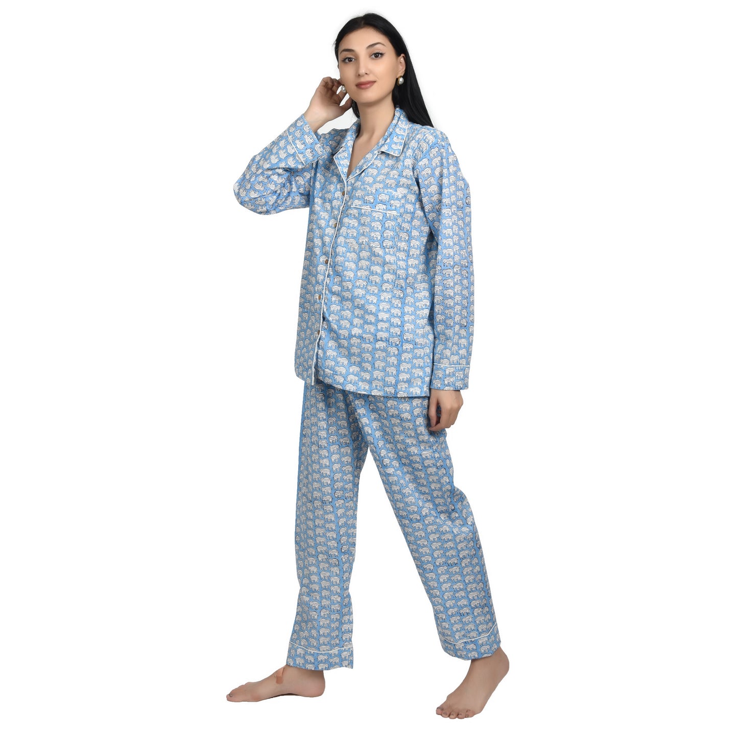 Block Print women PJ Set cotton print Night suits pajama set Traditional Color Print sleepwear set