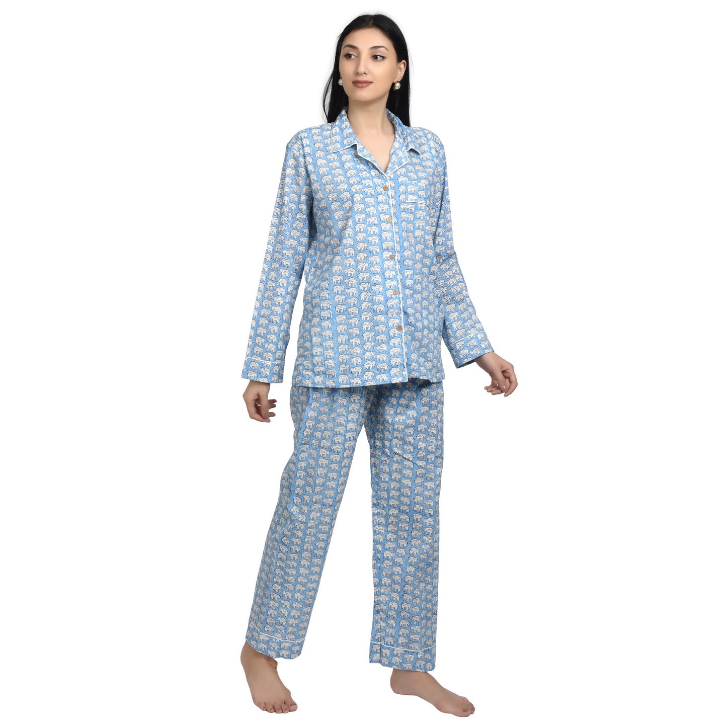 Block Print women PJ Set cotton print Night suits pajama set Traditional Color Print sleepwear set