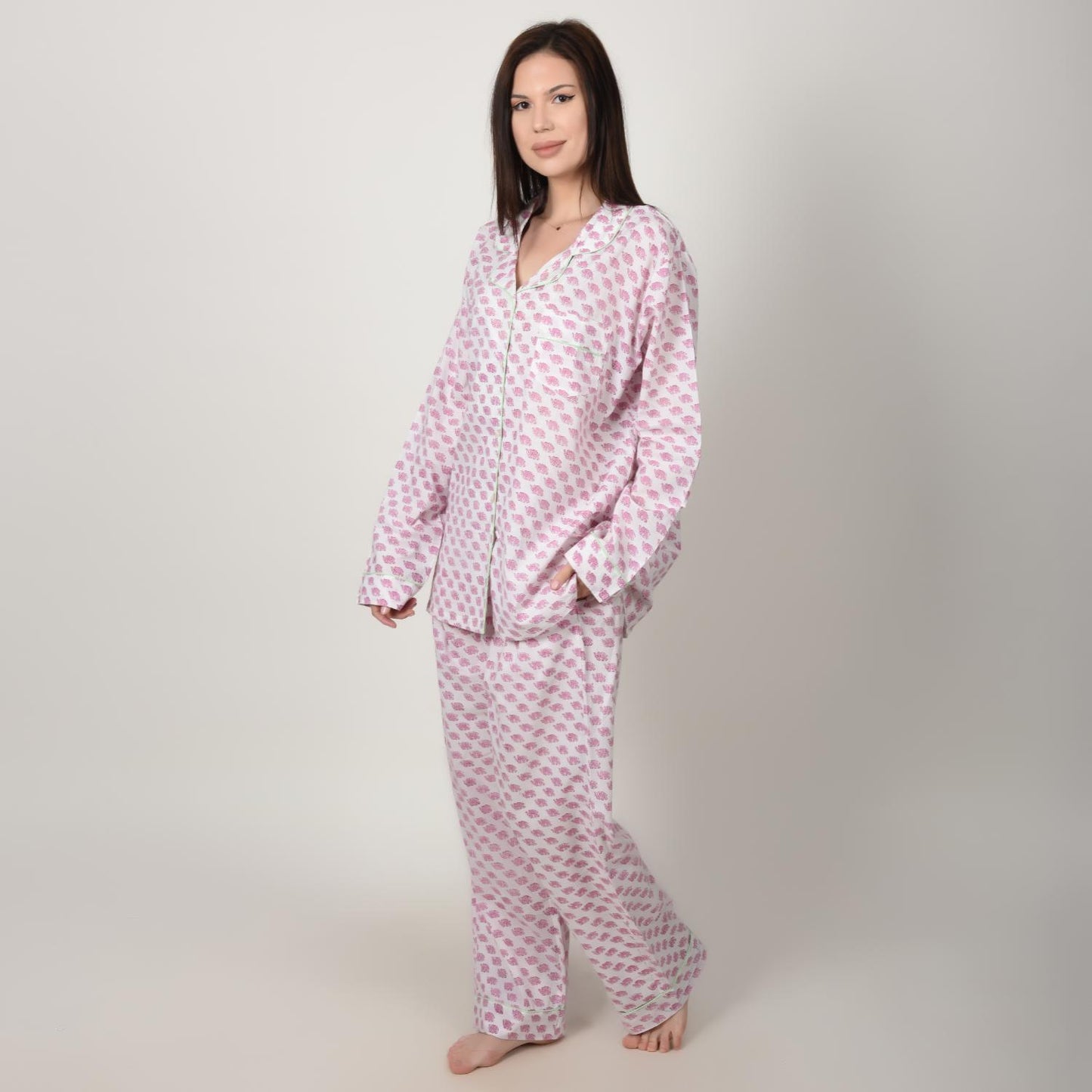 Block Print women PJ Set cotton print Night suits pajama set Traditional Color Print sleepwear set