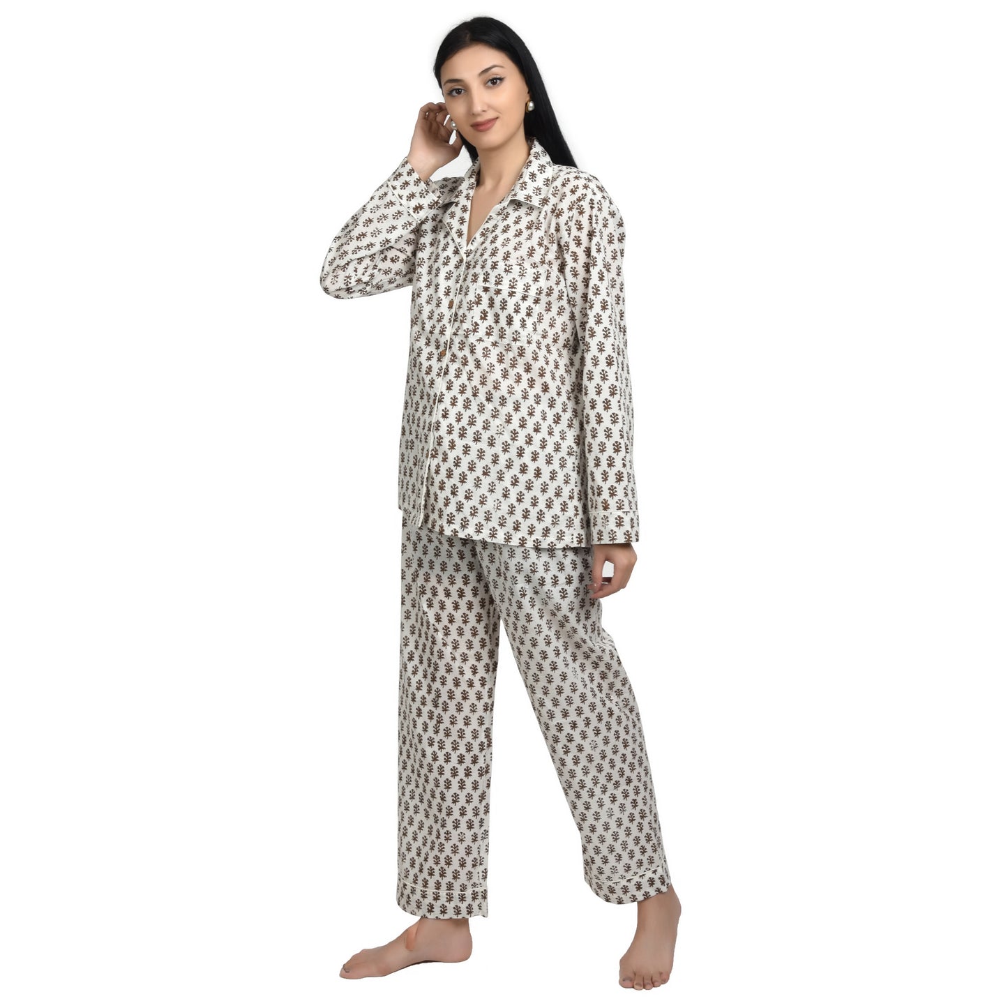 Block Print women PJ Set cotton print Night suits pajama set Traditional Color Print sleepwear set